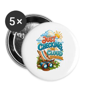 Wolkenbeobachtungshumor – Nur den Wolkensitz überprüfen - Buttons groß 56 mm (5er Pack) - Weiß - Vorne