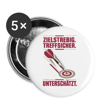 Zielstrebig Treffsicher Unterschätzt Darts Retro - Buttons groß 56 mm (5er Pack) - Weiß - Vorne