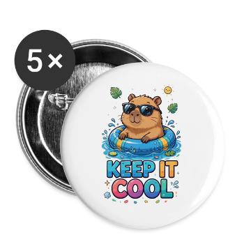 Bleib ruhig, Poolbär - Buttons groß 56 mm (5er Pack) - Weiß - Vorne