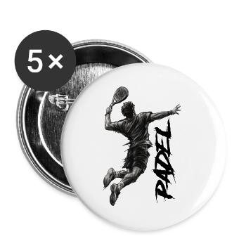 Padel - Buttons groß 56 mm (5er Pack) - Weiß - Vorne