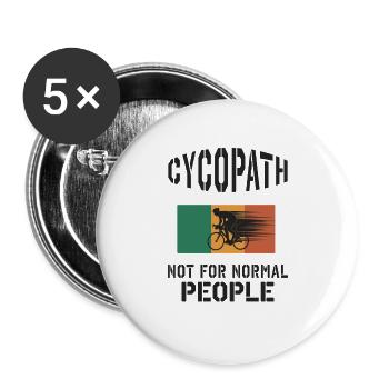 Cyclopath – Not for Normal People - Bike - Buttons groß 56 mm (5er Pack) - Weiß - Vorne