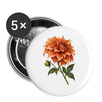 Kupfer-Dahlia am Ende des Sommers - Buttons groß 56 mm (5er Pack) - Weiß - Vorne