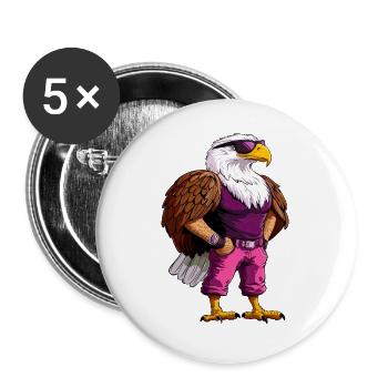 Adler Sporttrainer - Buttons groß 56 mm (5er Pack) - Weiß - Vorne