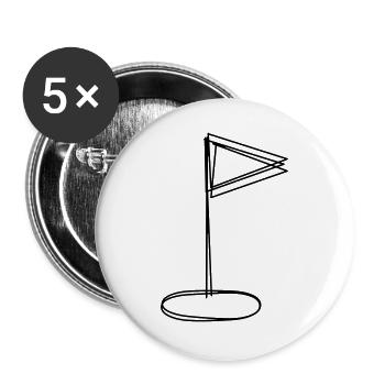 Golffahne handgezeichnet - Buttons groß 56 mm (5er Pack) - Weiß - Vorne