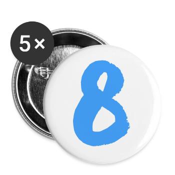 8 - Buttons groß 56 mm (5er Pack) - Weiß - Vorne