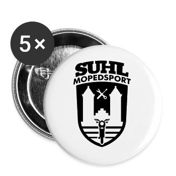 Suhl Mopedsport S50 S51 v.2 (Farbe änderbar) - Buttons groß 56 mm (5er Pack) - Weiß - Vorne