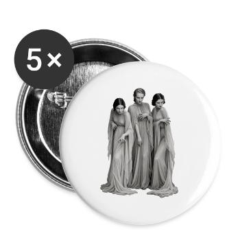 DREI GLEICHE - Buttons groß 56 mm (5er Pack) - Weiß - Vorne