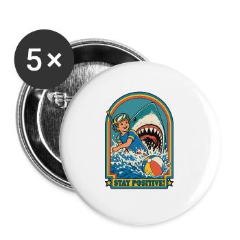 Positiv bleiben - Buttons groß 56 mm (5er Pack) - Weiß - Vorne
