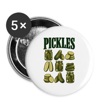Gurkenraster - Buttons groß 56 mm (5er Pack) - Weiß - Vorne
