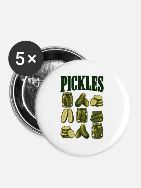 Gurkenraster - Buttons groß 56 mm (5er Pack) - Weiß