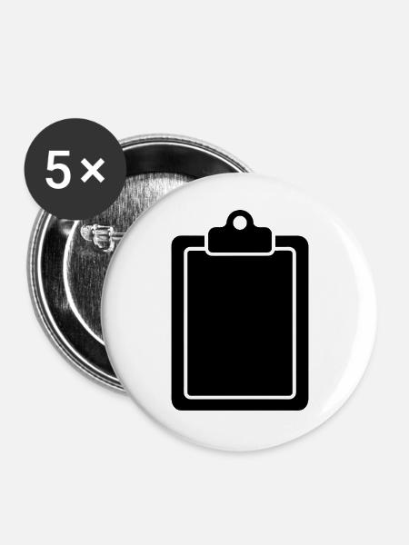 Klemmbrett - Buttons groß 56 mm (5er Pack) - Weiß