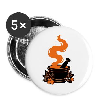 Hexen Moerser Zaubertrank Grafik - Buttons groß 56 mm (5er Pack) - Weiß - Vorne