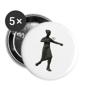 Statue mit Brille - Buttons groß 56 mm (5er Pack) - Weiß - Vorne