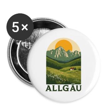 Allgäu Alpine Nature - Buttons groß 56 mm (5er Pack) - Weiß - Vorne
