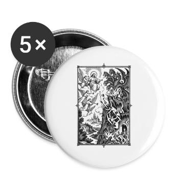 Mythische Schlachtensilhouetten - Buttons groß 56 mm (5er Pack) - Weiß - Vorne