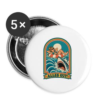 Alles gut - Buttons groß 56 mm (5er Pack) - Weiß - Vorne