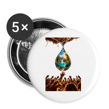"The last drop" - Buttons groß 56 mm (5er Pack) - Weiß - Vorne