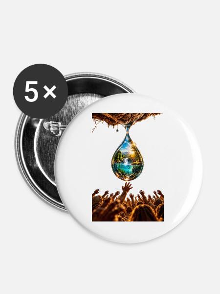 "The last drop" - Buttons groß 56 mm (5er Pack) - Weiß