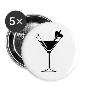 Cocktail Cocktailglas Cocktailbar Geschenk - Buttons groß 56 mm (5er Pack) - Weiß - Vorne