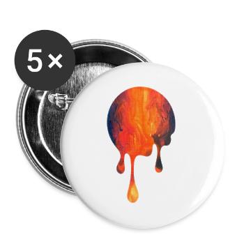 Tropfende Glutblüte - Buttons groß 56 mm (5er Pack) - Weiß - Vorne