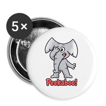 Kuckuck, Charlie die Elefantenkinder - Buttons groß 56 mm (5er Pack) - Weiß - Vorne