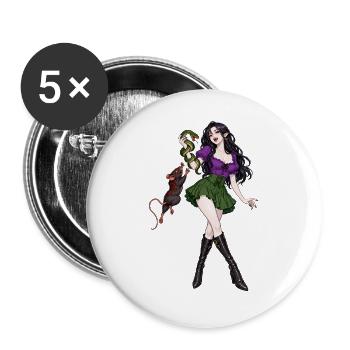 Vampir und Schlange - Buttons groß 56 mm (5er Pack) - Weiß - Vorne