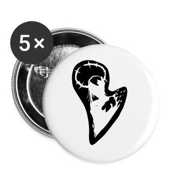 Barbed Halo Silhouette - Buttons groß 56 mm (5er Pack) - Weiß - Vorne