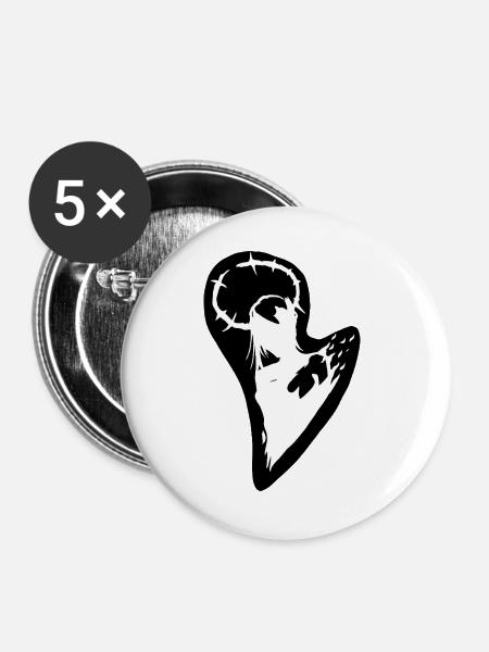 Barbed Halo Silhouette - Buttons groß 56 mm (5er Pack) - Weiß