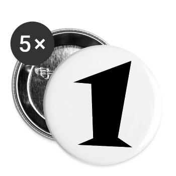 1. 1 JAHR. 1. GEBURTSTAG. 1 JAHR GEBURTSTAG. 1 - Buttons groß 56 mm (5er Pack) - Weiß - Vorne