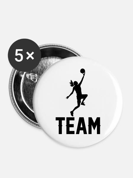 Frauen Basketball - Buttons groß 56 mm (5er Pack) - Weiß