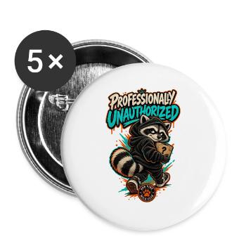 RobVibe Wild Club – Beruflich nicht zugelassen - Buttons groß 56 mm (5er Pack) - Weiß - Vorne