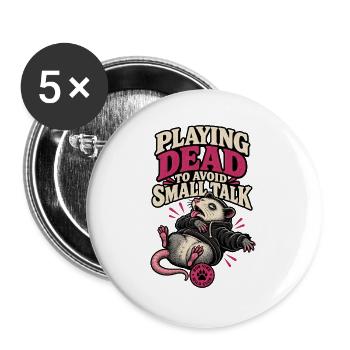 RobVibe Wild Club – Dead Opossum spielen - Buttons groß 56 mm (5er Pack) - Weiß - Vorne
