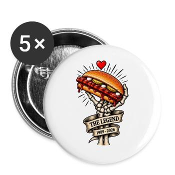 Mach's gut, liebgewonnenes BBQ - Rippchen - Buttons groß 56 mm (5er Pack) - Weiß - Vorne