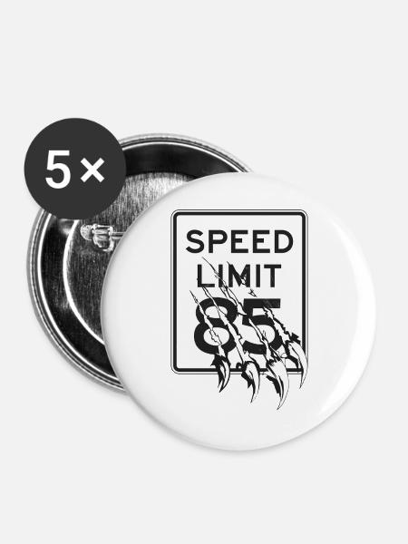 Geschwindigkeitsbegrenzung 85 Klauen - Buttons groß 56 mm (5er Pack) - Weiß