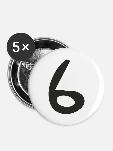 6 - Buttons groß 56 mm (5er Pack) - Weiß
