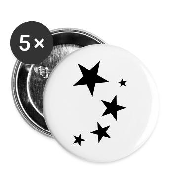 sterne - Buttons groß 56 mm (5er Pack) - Weiß - Vorne