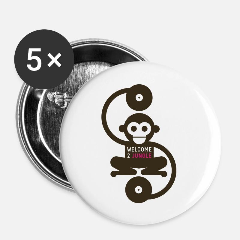 affe_jungle_2f - Buttons large 2.2''/56 mm (5-pack) - white