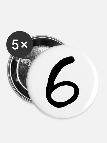six - Buttons groß 56 mm (5er Pack) - Weiß