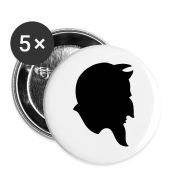Black devil - Buttons large 2.2''/56 mm (5-pack) - white - Front