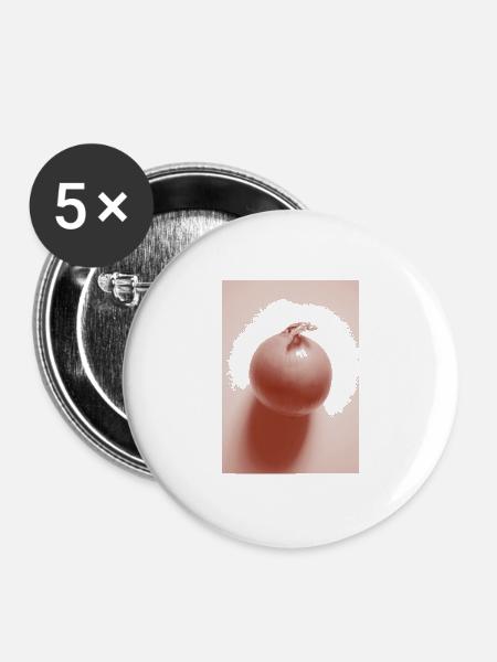 Zwiebel - Buttons groß 56 mm (5er Pack) - Weiß