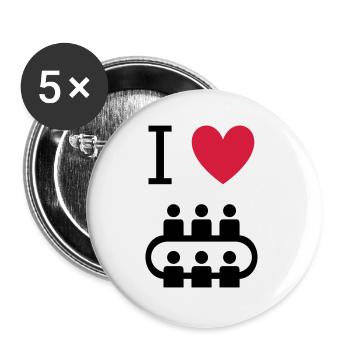 ★ Design colors changeable ★ I love meetings - Buttons large 2.2''/56 mm (5-pack) - white - Front