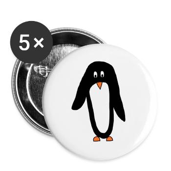 uiiii Animal fait à la main « Pingouin » - Lot de 5 grands badges (56 mm) - blanc - Devant