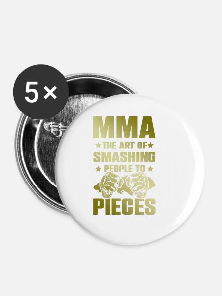 Mma Mixed matrial arts - Buttons groß 56 mm (5er Pack) - Weiß