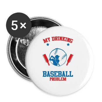 Équipe de baseball sur l’alcool - Lot de 5 grands badges (56 mm) - blanc - Devant