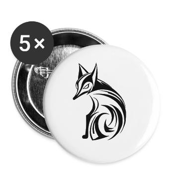 Cute Fox - Buttons large 2.2''/56 mm (5-pack) - white - Front