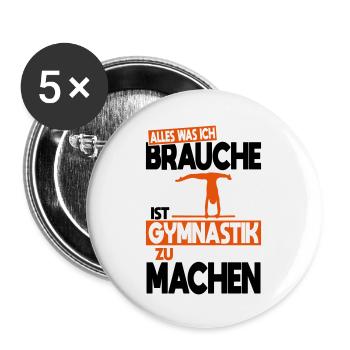 All I need is to do gymnastics - Buttons large 2.2''/56 mm (5-pack) - white - Front