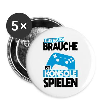 All I need is to play console - Buttons large 2.2''/56 mm (5-pack) - white - Front
