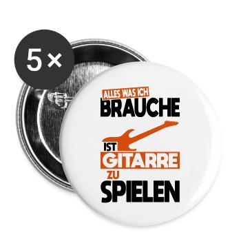 All I need is to play the guitar - Buttons large 2.2''/56 mm (5-pack) - white - Front