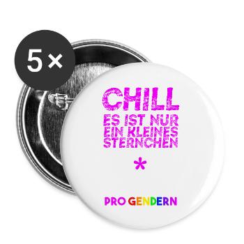 Idée cadeau de genre pro féminisme queer LGBTQ+ - Lot de 5 grands badges (56 mm) - blanc - Devant