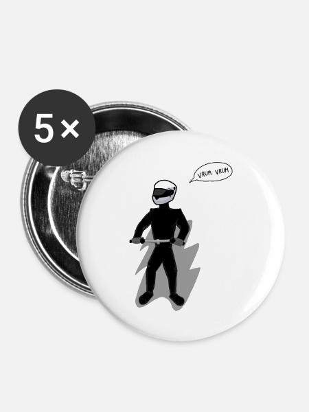 Hobby-Biker - Buttons groß 56 mm (5er Pack) - Weiß